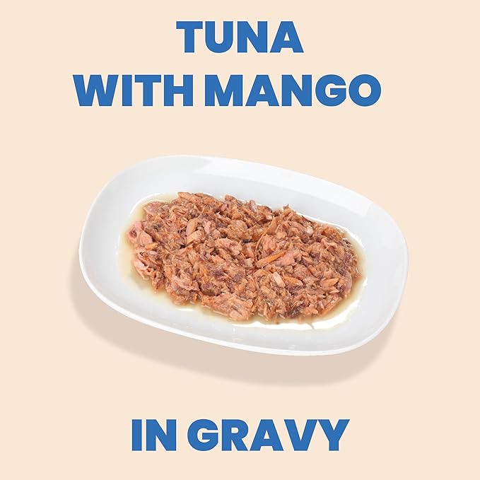 almo nature HQS Complete CAT Wet Cat Food Tuna Recipe with Mango in Gravy - Grain-Free Cat Food Canned, 2.47 oz (Pack of 12)
