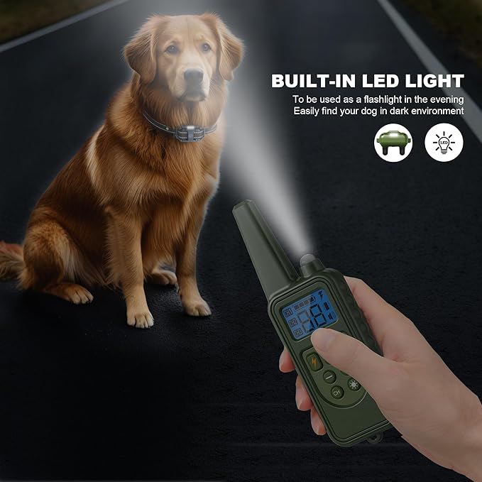 Dog Shock Collar - 2600FT Dog Training Collar with Remote, Rechargeable with 4 Training Modes, IPX7 Waterproof Electronic Dog Collar for All Breeds, Size