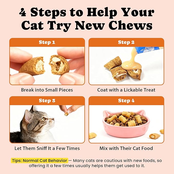 Cat Multivitamin Treats with L-Lysine & Taurine – Daily Nutritional Chews with 12 Vitamins & 5 Minerals for Indoor & Senior Cats – Crunchy, Creamy Bites – 450 Count