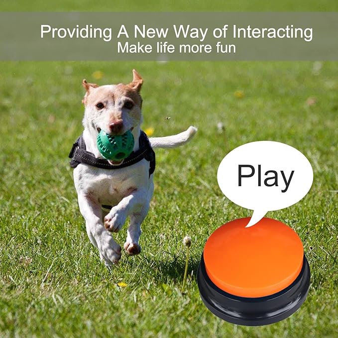 10 Color Voice Recording Button, Dog Buttons for Communication Pet Training Buzzer, 30 Second Record & Playback, Funny Gift for Study Office Home wtih Whire and Coffee