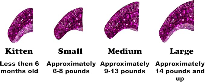 6 Month Supply Soft Nail Caps for Cats Royal Pink Glitter Kitten - Extra Adhesives