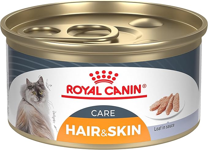 Royal Canin Feline Care Nutrition Hair & Skin Care Adult Loaf in Sauce Cat Food, 3 oz (Pack of 24)
