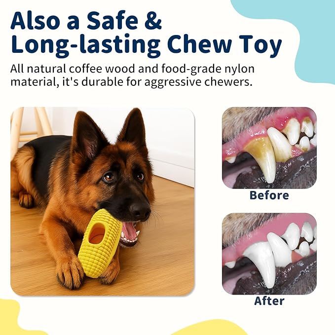 Enrichment Dog Treat Toys - Frozen Dog Treat Dispensing Chew Toy for Aggressive Chewers to Keep Them Busy, Ice Cream Holder Freeze Corn with Mold Cups, Fillable Cognitive Licking Toy