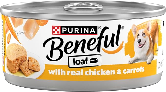 Purina Beneful with Real Chicken and Carrots Wet Dog Food Loaf - 5.5 oz Can (Pack of 12)