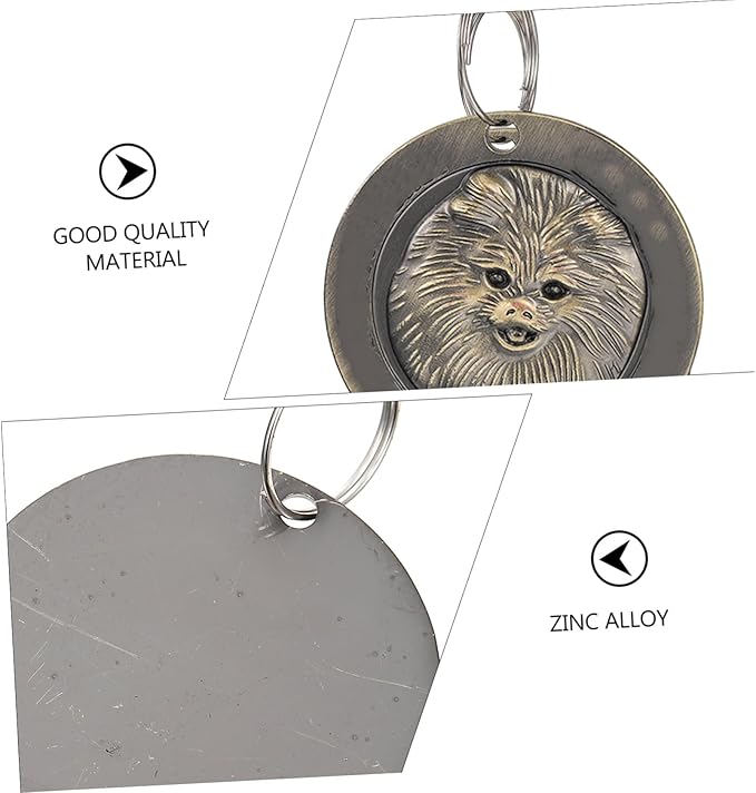 Healifty 3pcs Vintage Zinc Alloy Dog Id Tags Pet Collar Charms with Engraving for Pomeranian Puppy Supplies