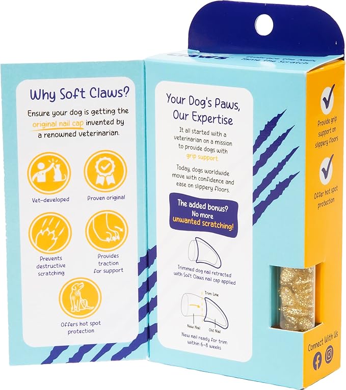 Soft Claws Safe Scratch-Free Solution for Cats - CLS (Cleat Lock System), Size: Small, Color: Gold Sparkle