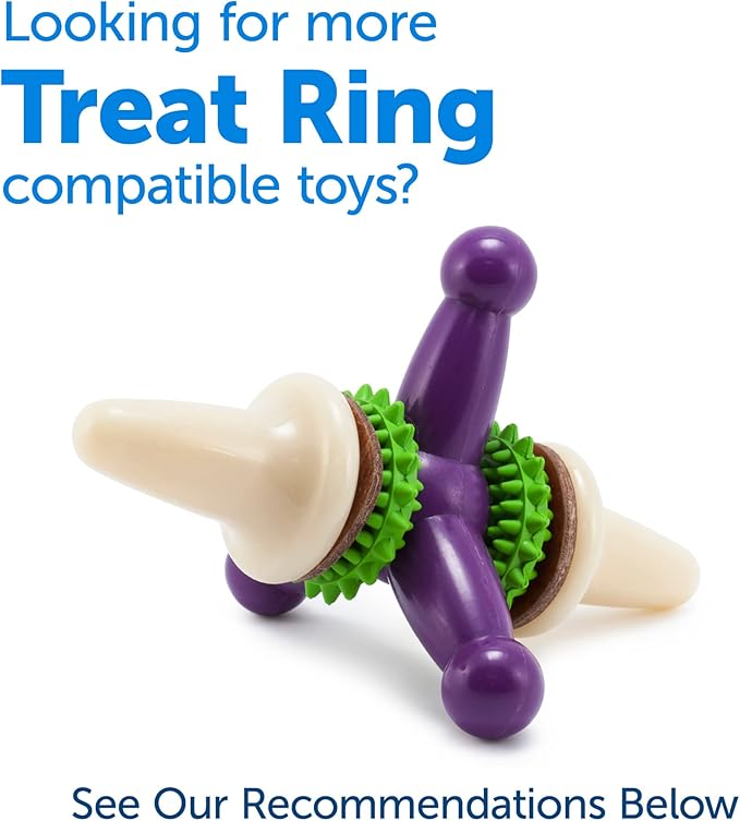 PetSafe Busy Buddy Natural Rawhide Rings - Long-Lasting Chew Refills - Quality Ingredients - Original Rawhide Flavor - Size B - 16-Pack