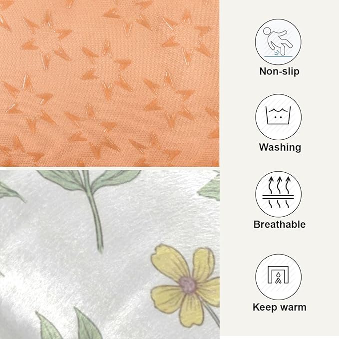 Dog Bed for Crate Washable Pet Sleep Pad, Floral Print Kennel Mat with Non-Slip Bottom, Soft Fluffy Supplies Pet for Dogs and Cats (24x18 inch)