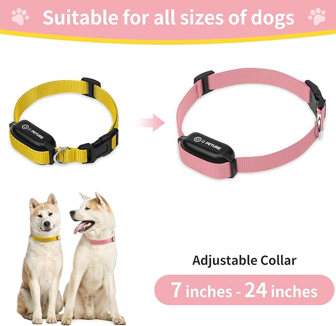 Shock Collar Replacement Strap, Stylish & Comfortable Nylon Dog Collar with Quick Release Buckle, Adjustable Dog Collar Compatible with PetSafe Bousnic Sportdog Garmin Ecollar (Pink & Yellow)
