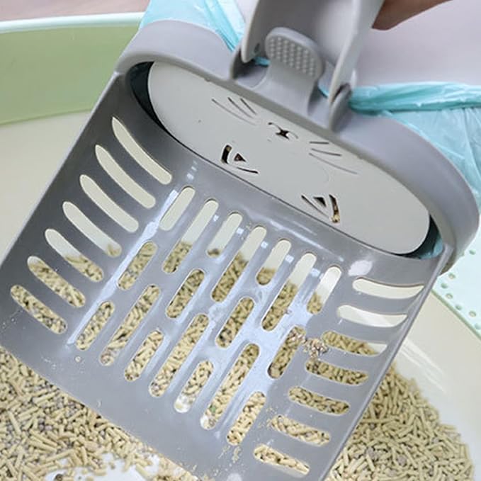Cat Litter Scoop with Holder, Portable Detachable Waste Bin Cat Poop Shovel with Large Capacity Bag, Cat Litter Scooper Pooper Scooper Scoop Away Cat Litter for Cats Indoor Outdoor Use