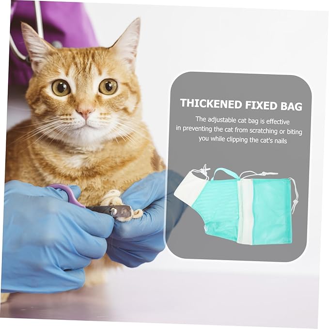 Kisangel 1PC Cat Bath Bag Outdoor Carry Fixed Bag for Pet Care Scratch Mesh Design for Bathing Kittens and Upgraded Version