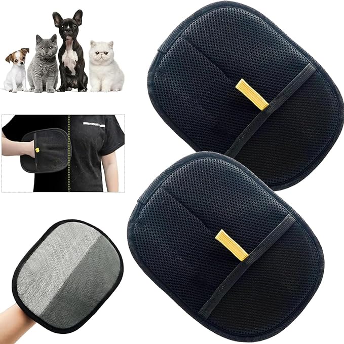 Double-Sided pet Grooming Gloves, Pet Gloves Grooming for Dogs, Cat Grooming Gloves, Celery Pets, Pet Grooming Gloves, Versatile Grooming Gloves for Washing, Deshedding, Drooming (2 Pcs)