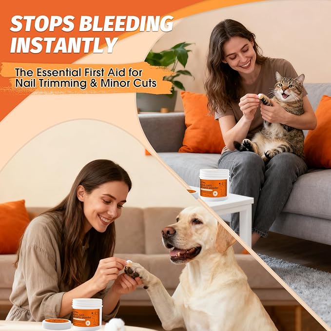 PAW PLANET Fast Acting Styptic Powder for Pets, Instant Blood Stopper for Dogs, Cats & Birds, Pain-Free Hemostatic Powder for Grooming Accidents & Broken Nails, Essential Pet First Aid Kit