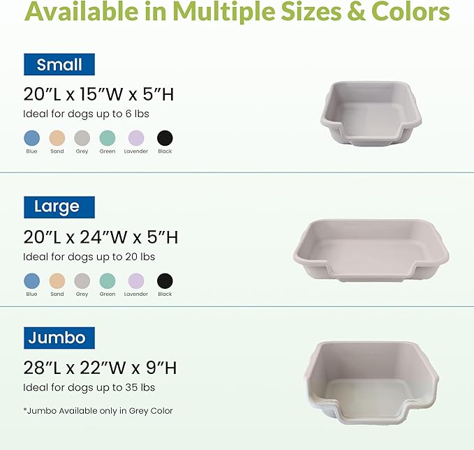 Small Gray Litter Box, Durable & Pet Safe, Open Top Entry, Comfortable for Dogs up to 6 lbs