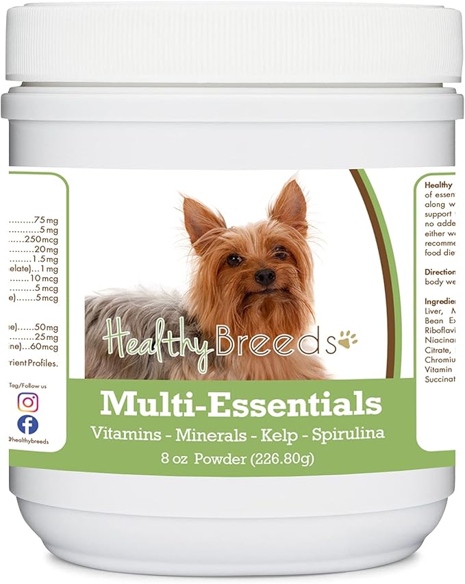 Healthy Breeds Silky Terrier Multi-Essentials Powder for Dogs - an Ideal Supplement of Vitamins, Minerals & Antioxidants for Your Dog - 8 oz