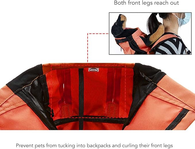 Drfeify Pet Carrier Backpack Ventilated Mesh Comfortable Front Back for Outdoor Traveling Cat Dog Supplies (Orange)
