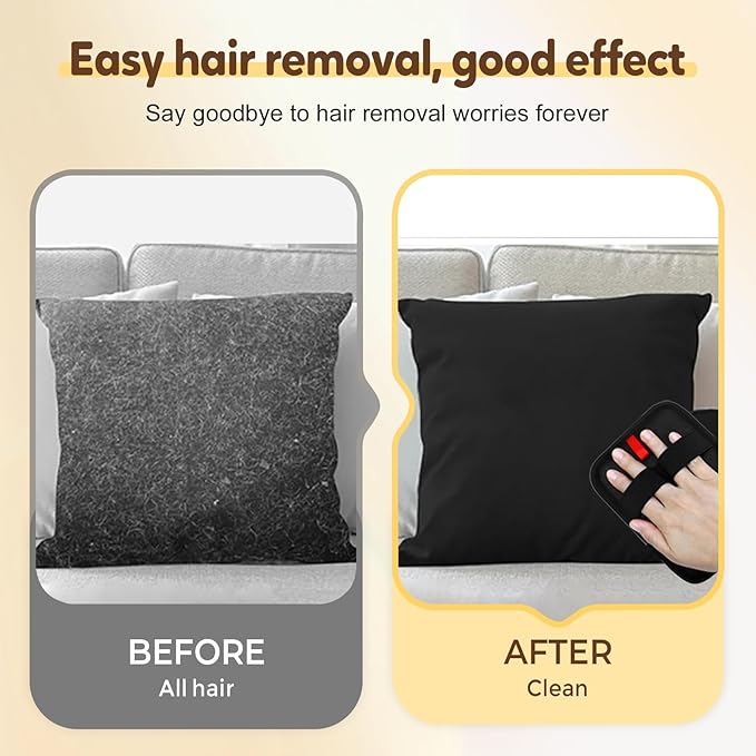 2Pcs Pet Hair Remover Glove for Cats & Dogs, 2026 Upgraded Electrostatic Hair Removal Glove Brush for Pets, Reusable & Washable Magic Brush for Couch, Clothing, Carpet, Furniture, Car Seats (2)