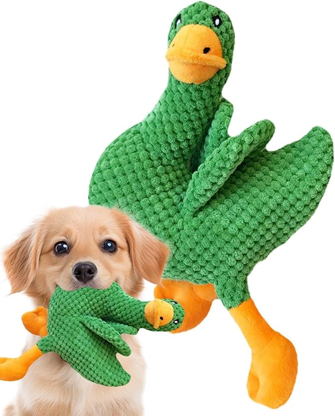 Dog Chew Toys - Chew Toys for Aggressive Chewers, Plush Duck Pet Supplies, Squeaky Calming Plush Stuffed Animals, Dog Teething Game with Squeaker for Puppy Small Medium Large Breed Home Travel