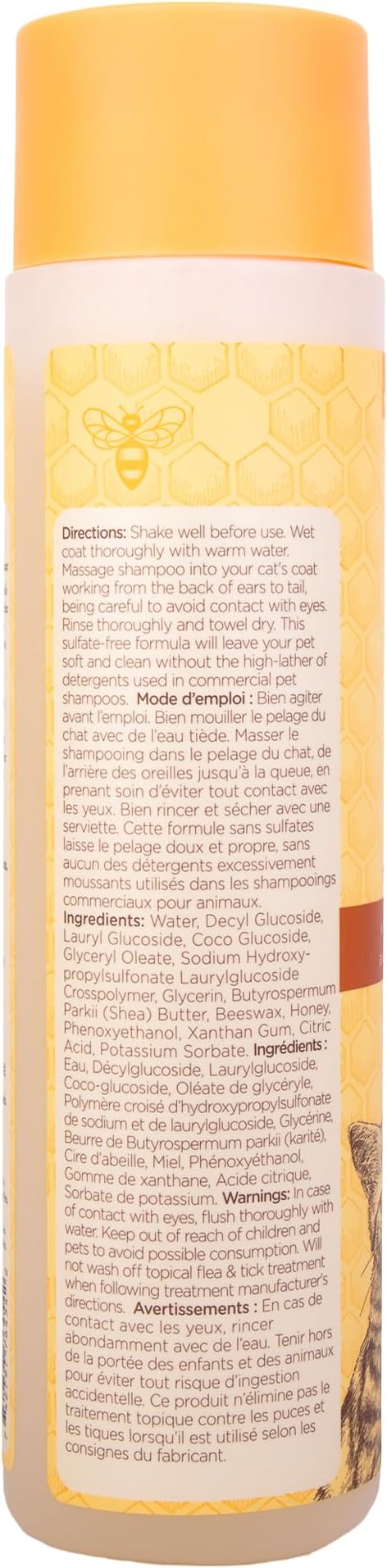 BURT'S BEES FOR PETS Hypoallergenic Cat Shampoo with Shea Butter and Honey, Gentle Kitten Shampoo for Indoor Cats with Dry or Sensitive Skin, Cat Bathing Supplies, 10 Fl Oz - 2 Pack