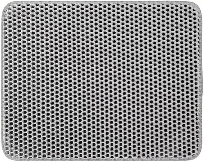 1Pc Large Size Cat Litter Honeycomb Double Layer Design,Urine Waterproof,Easy Cleaning,Scatter Control,Stay Clean(Gray,M-55X75cm)