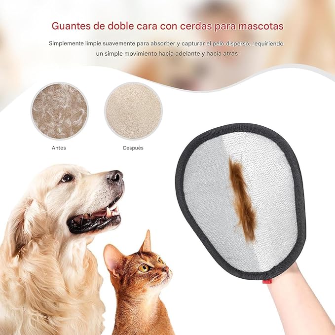 Genérico Hair Remover Glove for – Functional Elegant Modern Pet Cleaning Products, Electrostatic Fingers Hair Removers, Cats & Gloves Dogs | Multipurpose Outdoor Indoor Utility