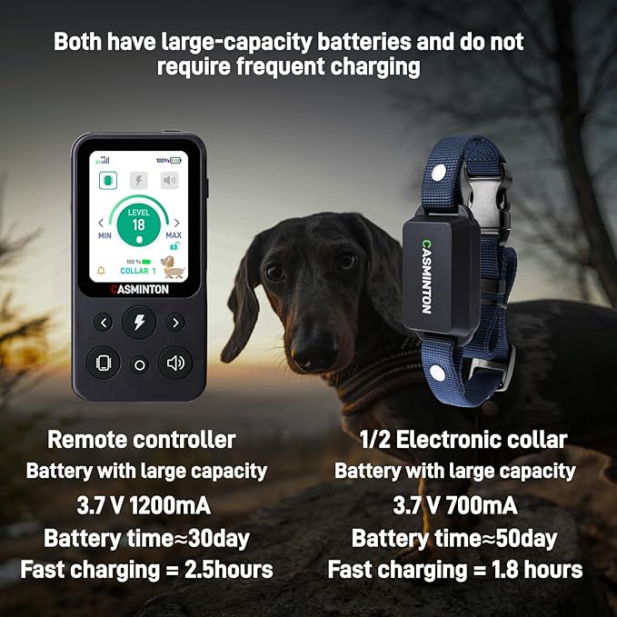 Shock Collar for Dog 126 Training Levels,4Powerful Modes with 2.8inch LCD high-Definition display100% Safe Training Collar for Large Medium Small Dogs IPX7 Waterproof Blue