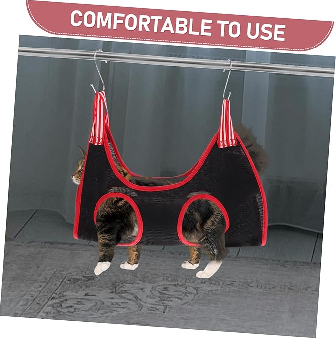 Yardwe PET Nail Trimming Hammock for Cats and Dogs Breathable Grooming Sling for Nail Clipping Comfortable and Foldable PET Support Harness for Dog and Cat Grooming