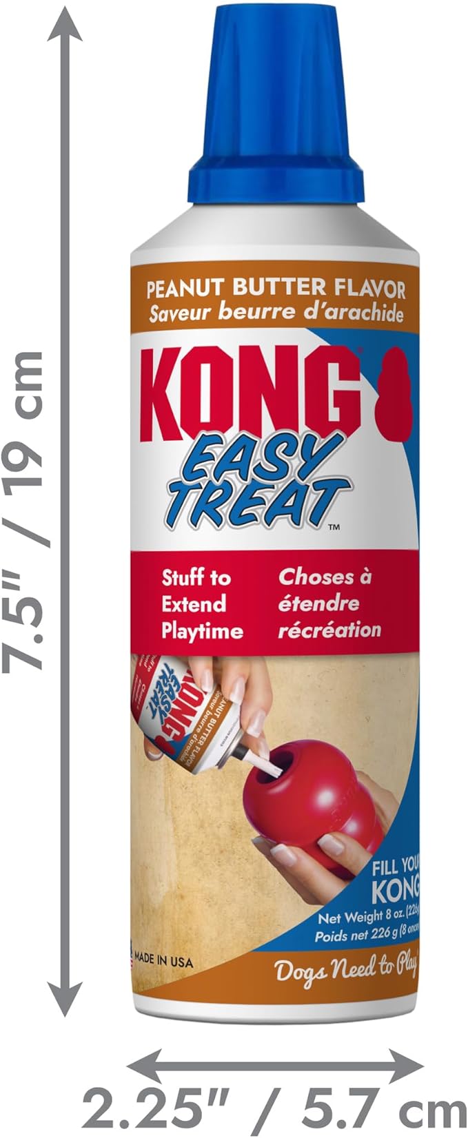 KONG Easy Treat Dog Paste 3-Pack – Mess-Free Stuffing Toys, Training & Reward Treats, Made in USA, Highly Digestible, No Refrigeration Needed (Peanut Butter)