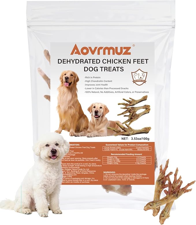 Natural Nail-Free Chicken Feet Dog Chews - High Protein No Additives Single Ingredient Pet Snacks