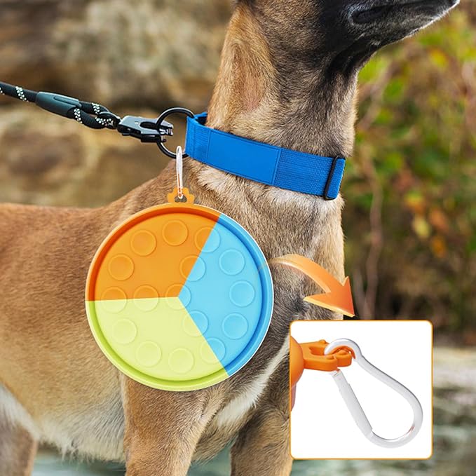 Hangable Pet Bowl Foldable Food Feeder Water Drinking Dog Supplies Travel Feeding Supply Spill Pet