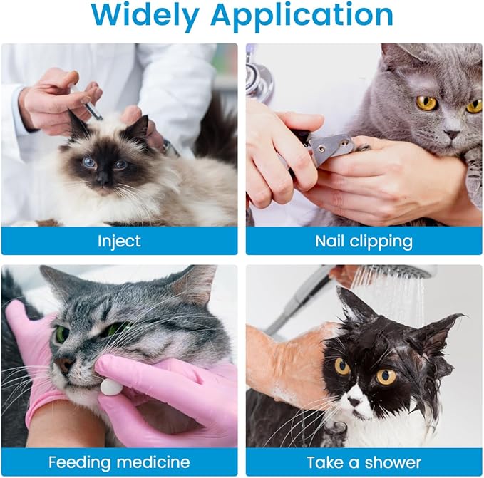 4Pcs Cat Boots - Cats Nail Caps Mittens Paw Covers Shoes for Bathing Shaving Checking Nail Cutting Pet Grooming Socks Anti-Scratch Adjustable Pet Claw Protector Foot Sleeves - Grey M