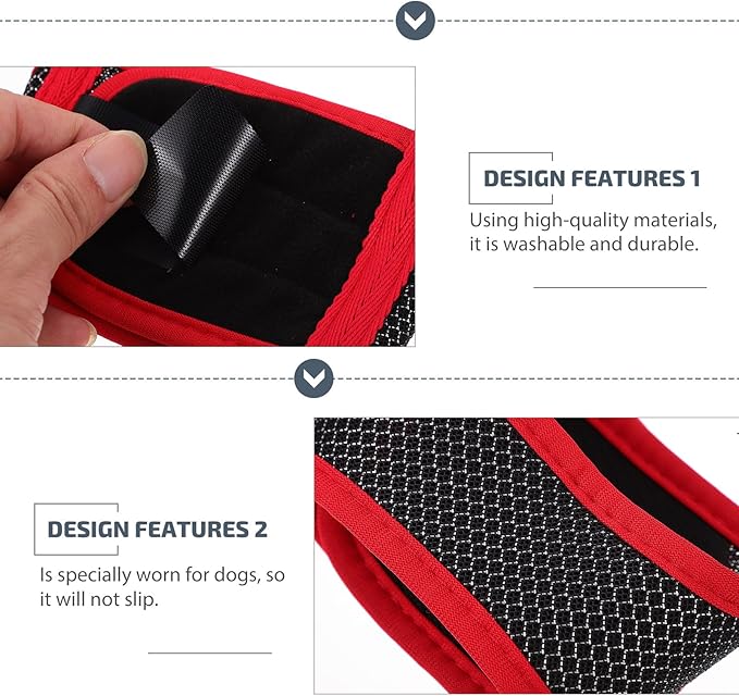 Kichvoe Adjustable Anti-bite Dog Muzzle Small Size Red Breathable Pet Mouth Cover Outdoor Use Comfortable Dog Muzzle Supplies