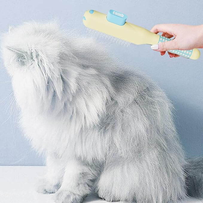 Comb for Cats - Self-Cleaning Non-Slip Brush Supplies with Metal Teeth,Cat Hair Comb | for Dog Puppy Animals Indoor Home Shedding