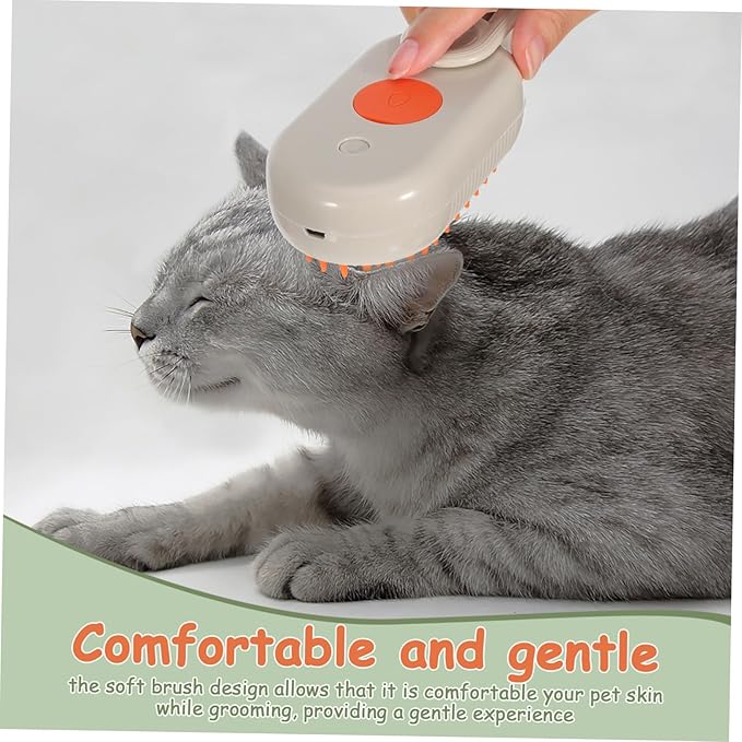 BESPORTBLE Pet Grooming Steam Brush for Cats Dogs Portable Shedding Control Misting Bath Brush for Indoor Cats Lightweight Deshedding Tool with Massaging Feature