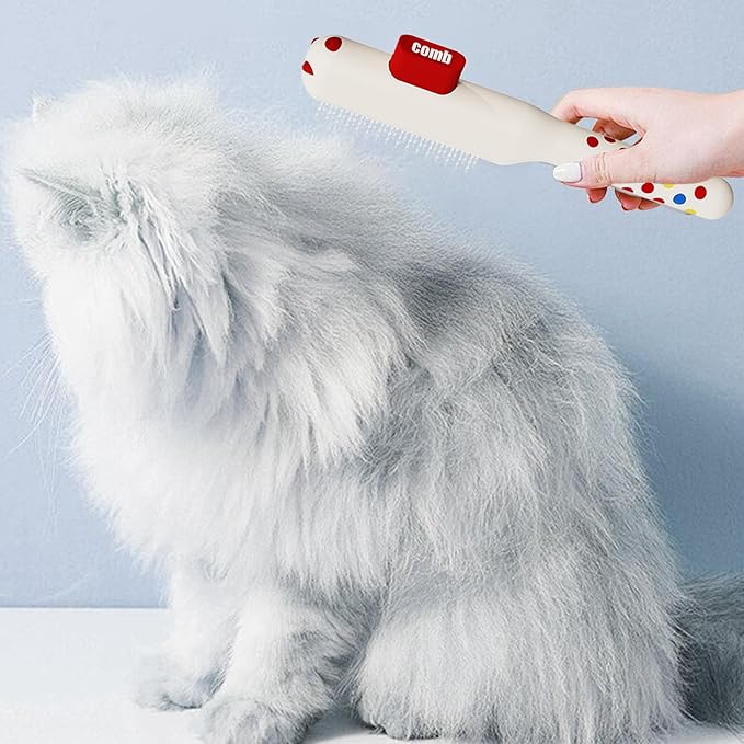 Cat Combs,Self-Cleaning Non-Slip Brushes with Metal Teeth - Cat Hair Comb | for Dog Puppy Animals Indoor Home Shedding