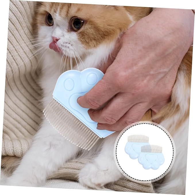 2pcs Cat Grooming Combs Cat Brush for Flea Comb Pet Hair Remover for Dogs