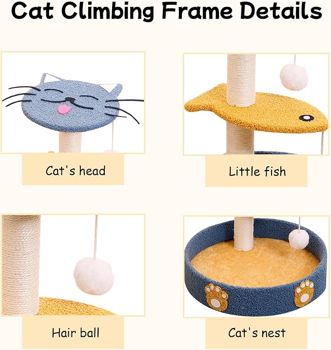 Cat Scratching Posts Cat Tree House Cat Scratching Post Cute Cat Scratcher Cute Scratching Post Cat House in One Blue