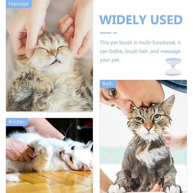 GALPADA Cat Massage Brush Multi-Use Grooming Comb Plastic PET Grooming Brush for Dogs and Cats Effective PET Hair Cleaner and Bathing Tool