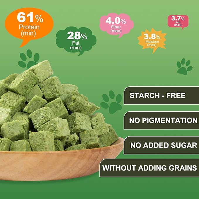 Freeze Dried Cat Grass Treats - Natural Dental Chew Sticks for Teeth Cleaning,Hairball Removal & Digestion, Crunchy Cat Snack (80g)