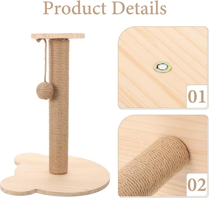 BESPORTBLE Sisal Cat Scratching Post and Vertical Cat Climber with Wear-Resistant Pole for Indoor Kitten Play and Exercise