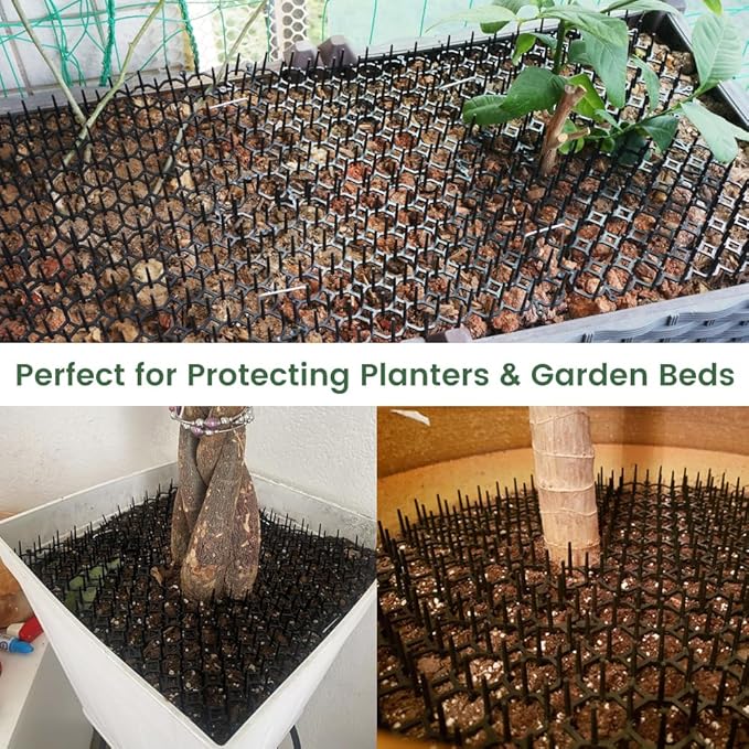 Ley's 24 Pack Cat Deterrent Mat, 6 x 8 in Scat Mat with Spikes, Keep Cats Away from Plants, Indoor Furniture & Outdoor Garden Fence – Pet Repellent Barrier