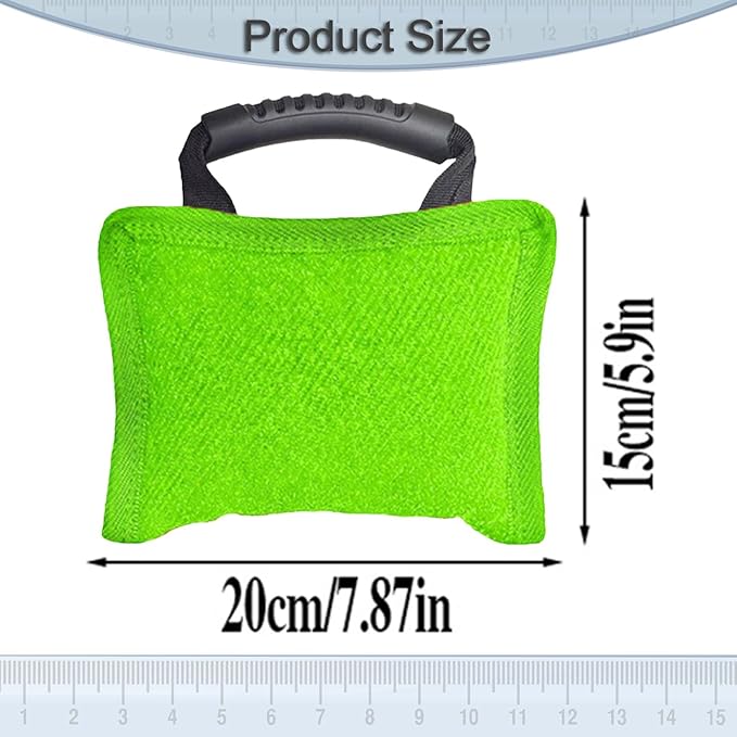 Baoblaze Dog Bite Pillow Tough Tug Toy Practical Portable Outdoor Pet Supplies for Small and Medium Sized Dogs Biting Pad with Handle, Green