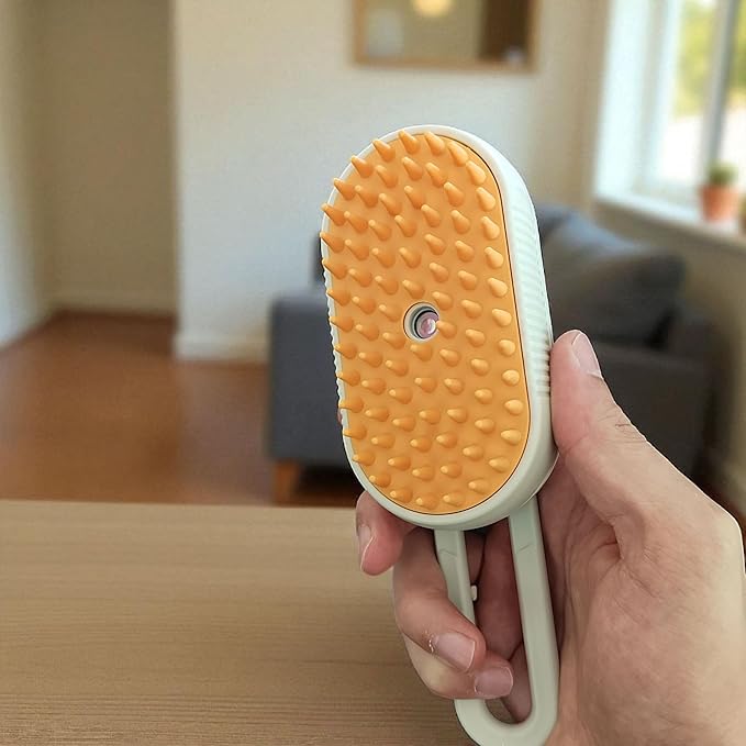 Pet Steam & Mist Grooming Brush for Cats & Dogs – Soft Silicone Bristles for Gentle Massage & Shedding, Anti-Static Hair Removal – Rechargeable, Easy to Clean