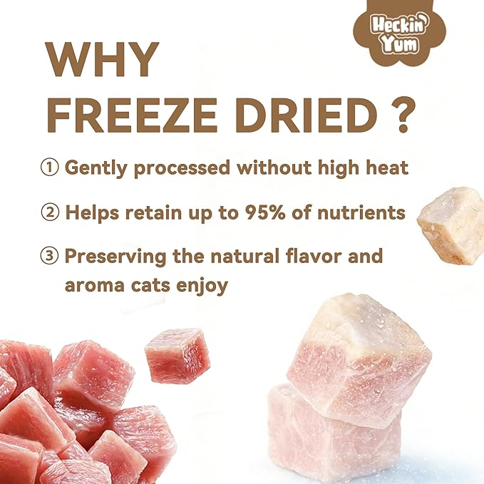 Freeze Dried Chicken Cat Treats 4 oz- Single Ingredient, Grain-Free, Gluten-Free, Filler-Free Freeze Dried Raw Cat Food Topper