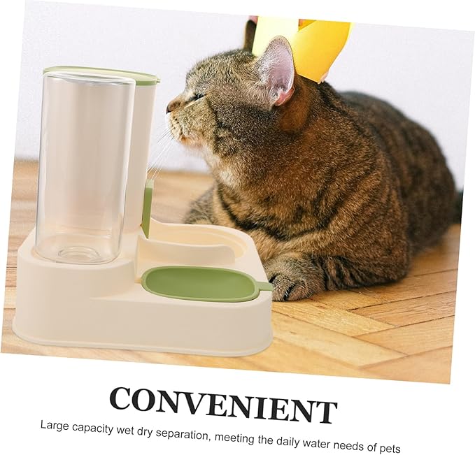 Pet Feeder Station Auto Water Dispenser Dual Food Water Bowl Easy Clean for Dogs Cats