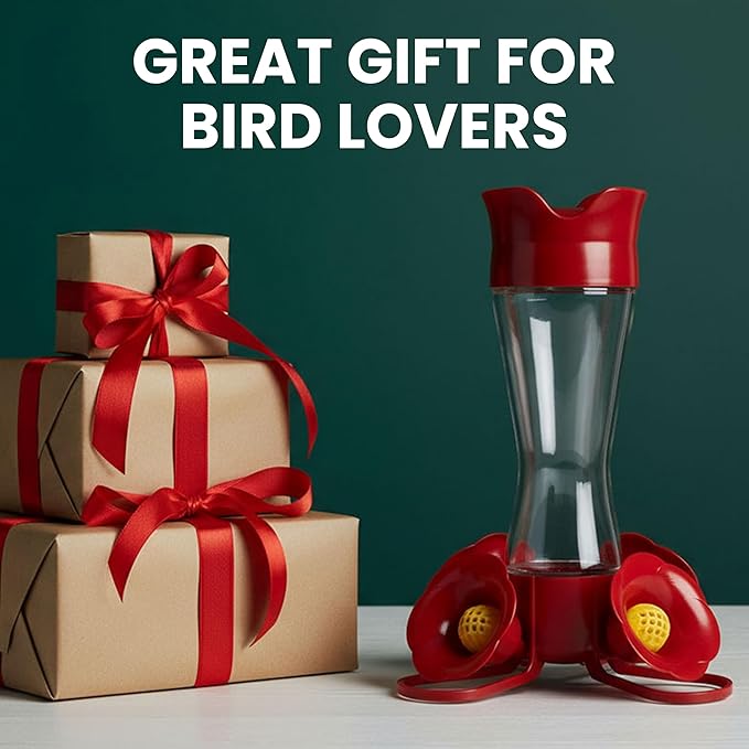Perky-Pet 203CPBN-2 Glass Hummingbird Feeders for Outdoors with Perches, Ant Moat, Bee Guards - Pack of 2