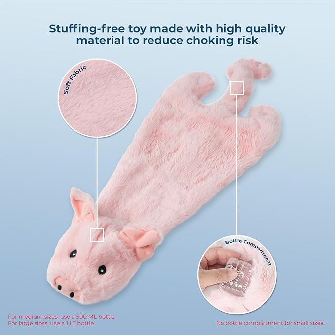 Best Pet Supplies Squeaky Dog Toys with Soft Durable Fabric for Small, Medium and Large Pets Interactive Toy for Indoor Play, Supports Active Biting and Play - Pig, Small