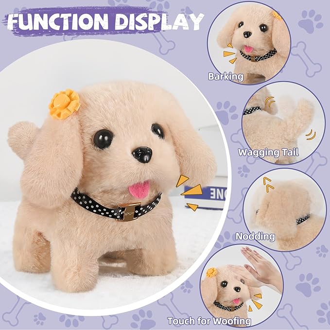 16 Pcs Robot Dog Toys for Girls, Toys for 3 4 5 6 7 8 Year Old Girls Kids Boys, Realistic Robot Puppy Toddlers Girl Toy for 5-7 6-8, Ideas Birthday Gifts for Girl 3 4 5 6 Year Old