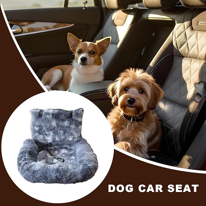 Car Seat Dog | Medium Dog Plush Car Seat | Travel Bed Non-Slip Pet Cushion for Small Medium Large Puppy Kitten Vehicle Adventures Camping Road Trip Truck Vet Visit