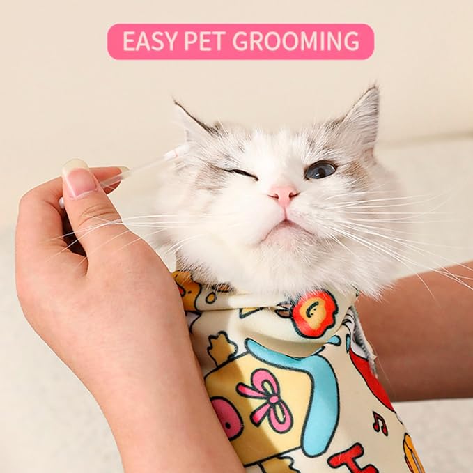 Cat Wrap for Cutting Nails Self-Adhesive Cat Grooming Wrap Cat Nail Clipper Hammock Soft Cat Restraint Bag for Nail Clipping Cat Grooming Supplies (M 13.5 in)